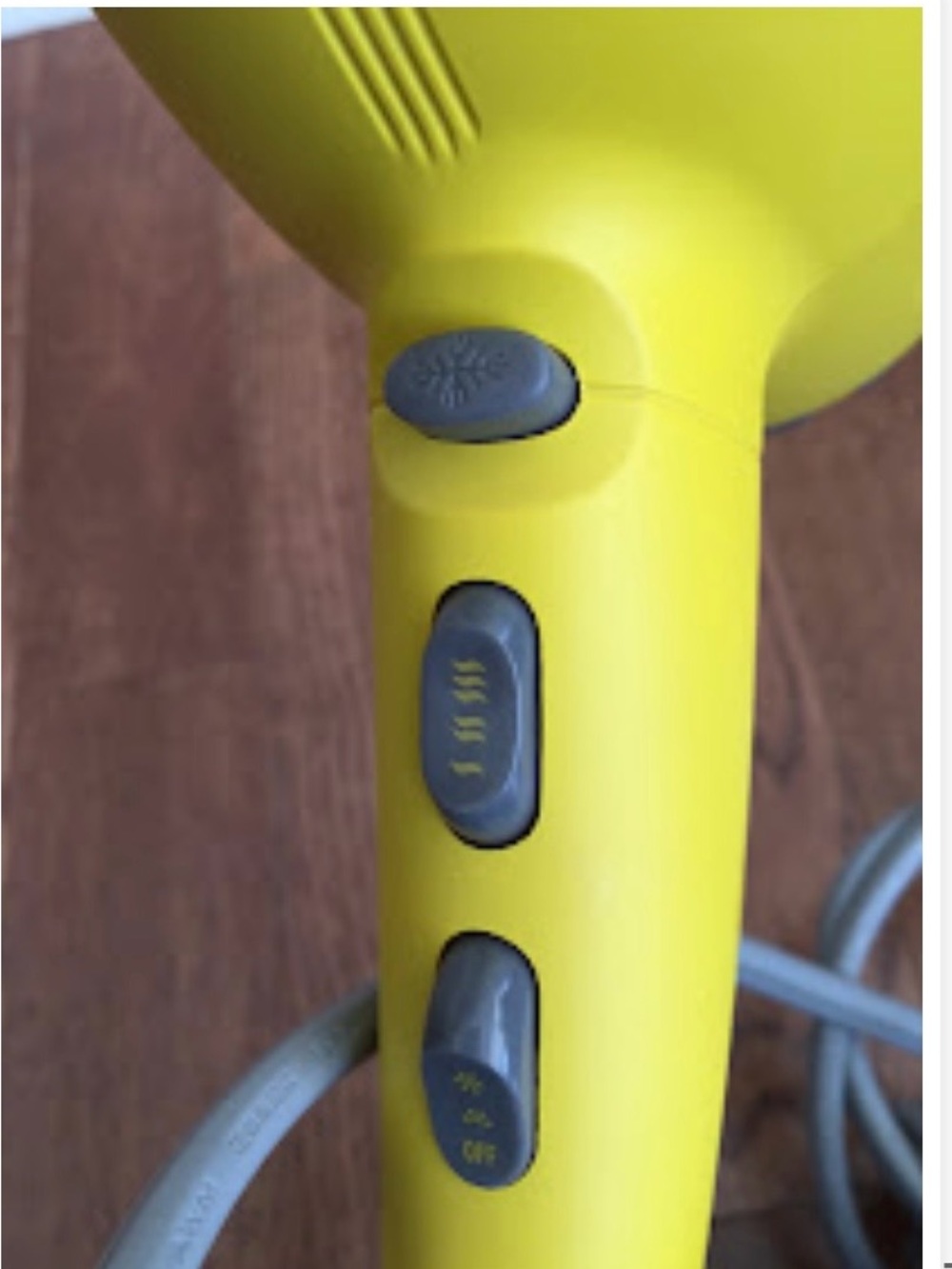 Drybar Yellow Hair Dryer Handle with Gray Controls
